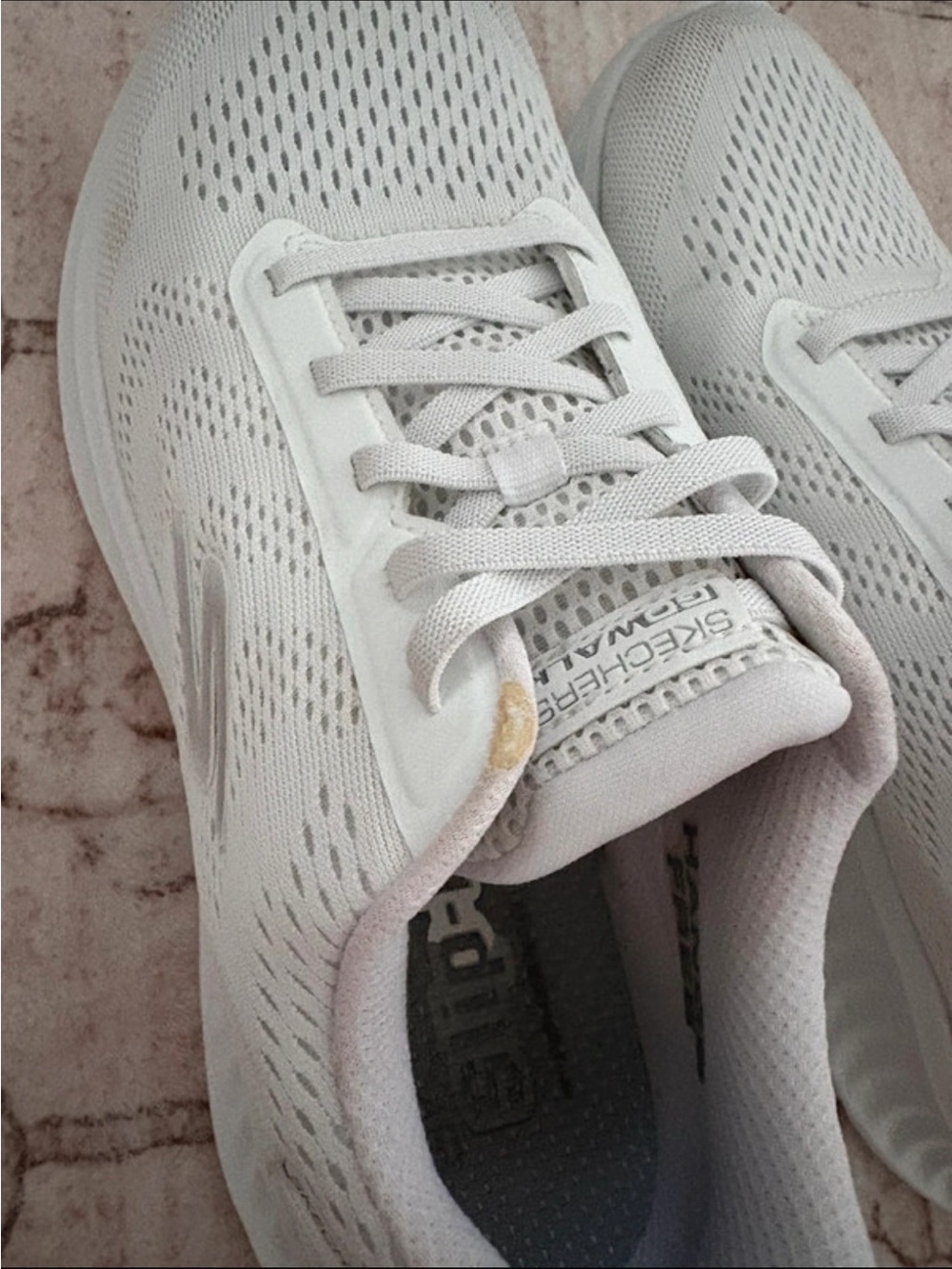 Skechers Women's White Breathable Mesh Athletic Slip-On Sneakers
